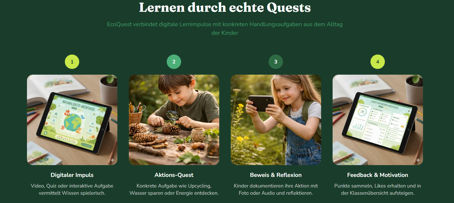 Finja Leimbach EcoQuest Plattform Screenshot